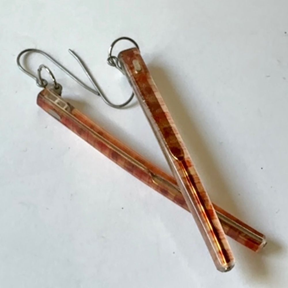 Tortoise Pattern Earrings, Lightweight